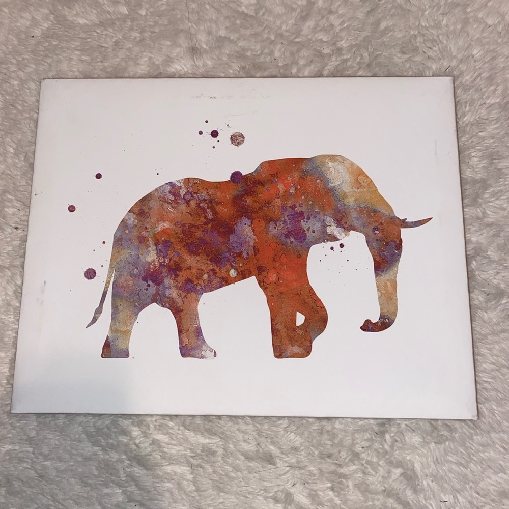 Splatter paint elephant canvas